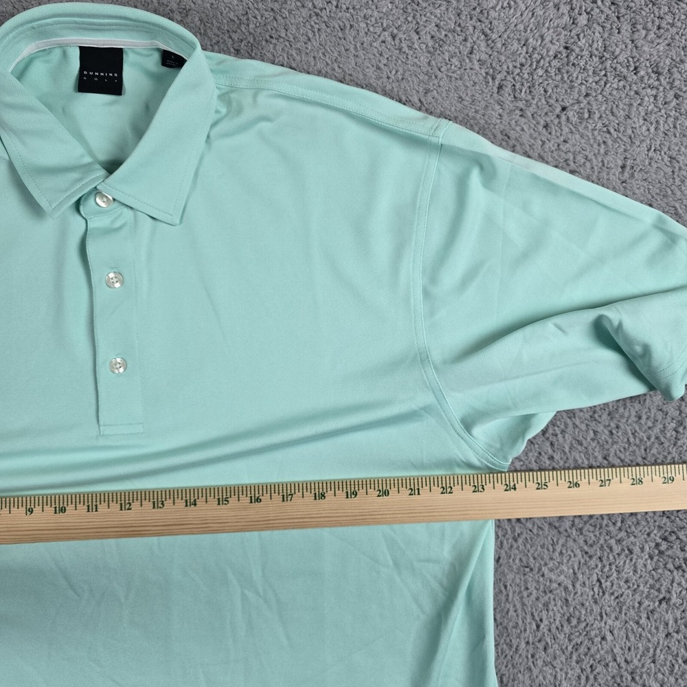 Dunning Golf Polo Shirt Mens Large Green Performance Stretch‎ Wicking - Picture 9 of 11